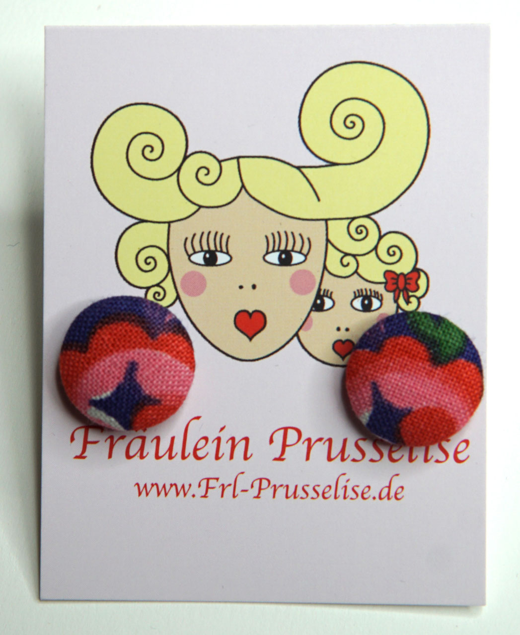 Ohrstecker Prusselise Blume rot blau