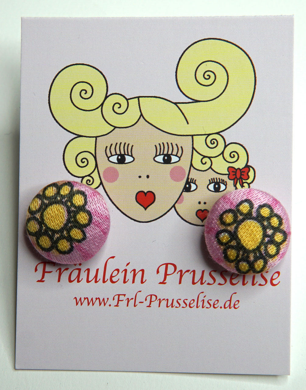 Ohrstecker Prusselise Blume gelb rosa