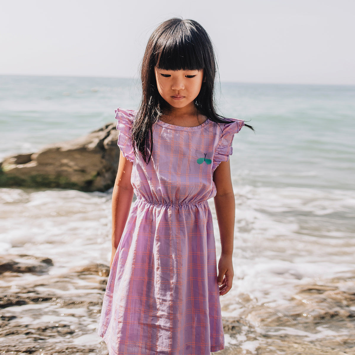 Dress purple cap sleeves by Lötie Kids