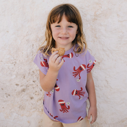 Shirt Sleeveless Octopus Lila von Lötie Kids