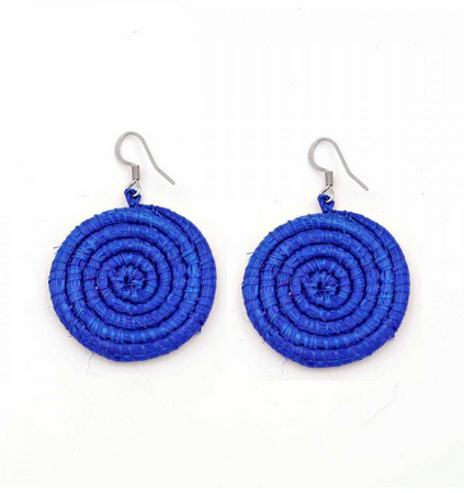 Earrings small sisal blue by Azizi