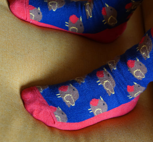 SALE Robin Socks Kids blue/red ökotex by Fräulein Prusselise